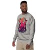 Magical Cat of Fortune sunset drawing cat sweatshirt with ribbed crew neck and soft fleece interior
