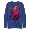Magical Cat of Fortune sunset cat sweatshirt with ribbed crew neck and soft fleece interior