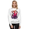 Magical cat of fortune sweatshirt with ribbed crew neck and soft fleece interior