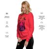 Magical cat sweatshirt with sunset cat drawing, ribbed crew neck and long sleeve cuffs