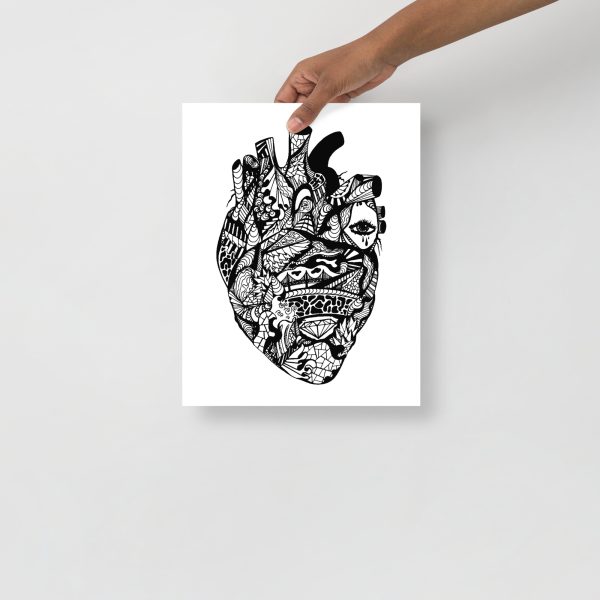 Anatomy Heart Drawing "Transparent Heart" | Human Heart Line Art - Image 2