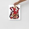 Red Cat Drawing “Magical Cat of Fortune” Cat Art Print (Red and Cream Edition) - Image 2