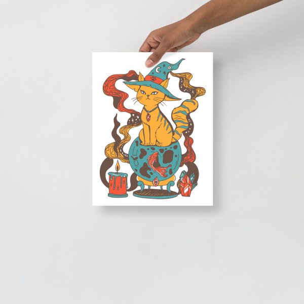 Cafe Cat Drawing “Magical Cat of Fortune” Cat Art Print - Image 2