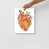 Heart Drawing “Musical Heart No. 2” Anatomical Heart Art (Cafe) - Image 2