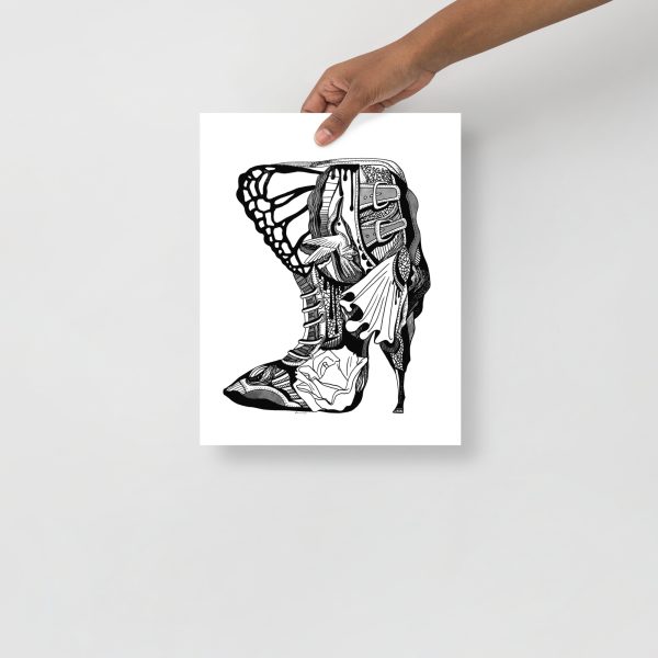 Heels Drawing "Hummingbird High Heel Boots" High Heel Art - Image 2