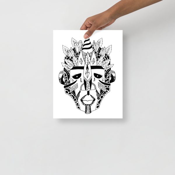 African Mask Drawing "Mask 100 of 100" African Masks Art - Image 2