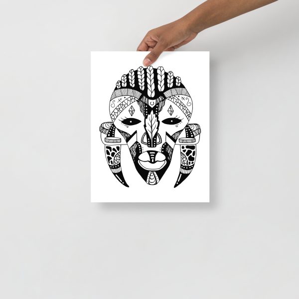 African Mask Drawing "Mask 99 of 100" African Masks Art - Image 2