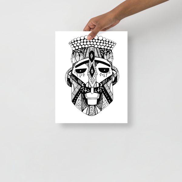 African Mask Drawing "Mask 96 of 100" African Masks Art - Image 2