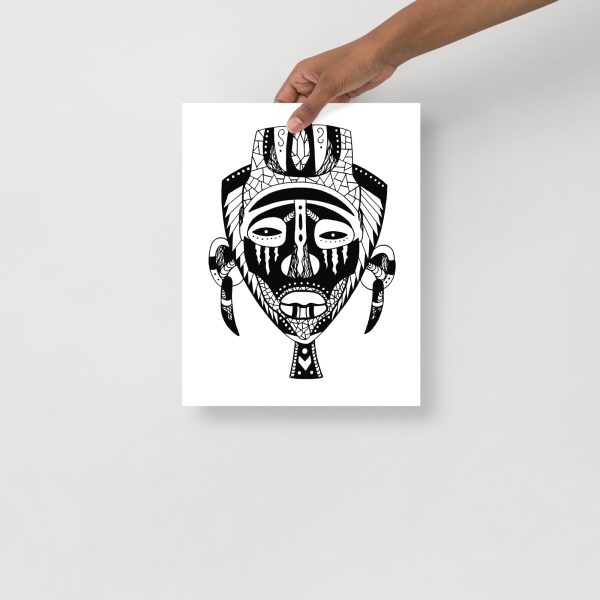 African Mask Drawing "Mask 95 of 100" African Masks Art - Image 2