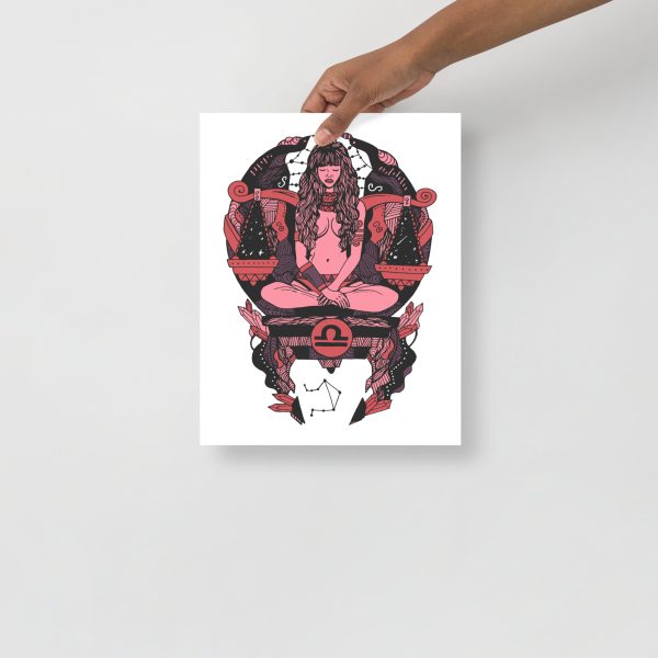 Mauve Rose Libra Art "Libra Beauty" Libra Drawing - Image 2