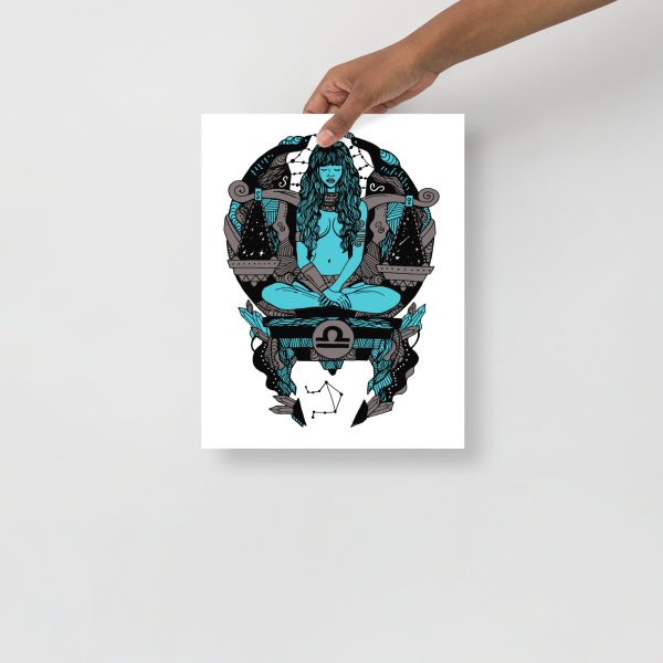 Blue Libra Art "Libra Beauty" Libra Drawing - Image 2