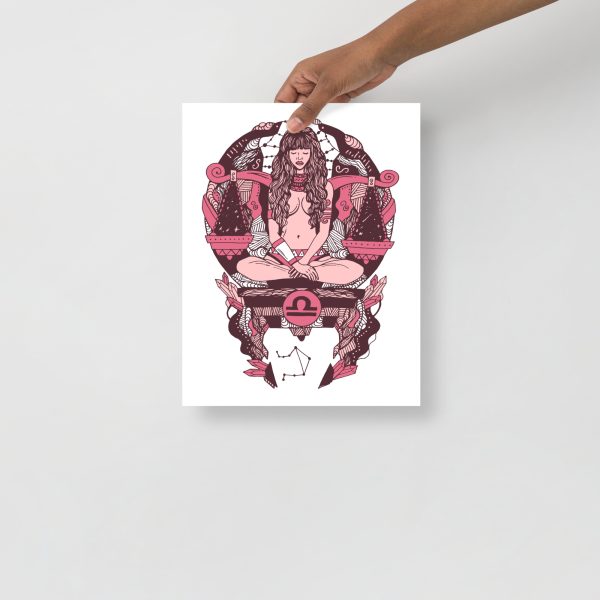 Pink Libra Art "Libra Beauty" Libra Drawing - Image 2