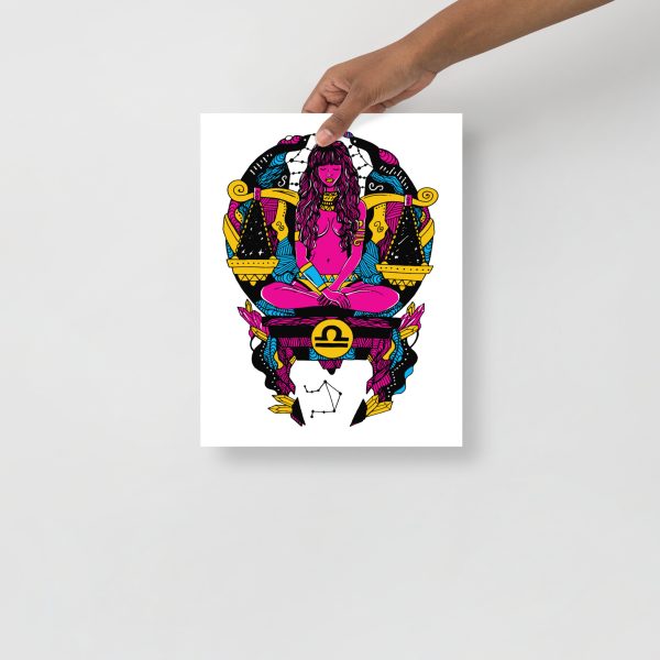 CMYK Pink Libra Art "Libra Beauty" Libra Drawing - Image 2