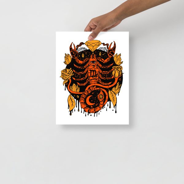 Orange Wall Art Print "Mystic Scorpio Zodiac" Orange Art - Image 2