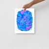 Blue Art Print "Abstract Wave Of Thoughts 2" Blue Drawing Art - Image 2