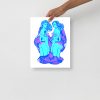 Blue Art Print "Blue Gemini Beauty" Blue Drawing Art - Image 2