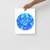 Blue Art Print "Blue Circle of Humanity" Blue Drawing Art - Image 2