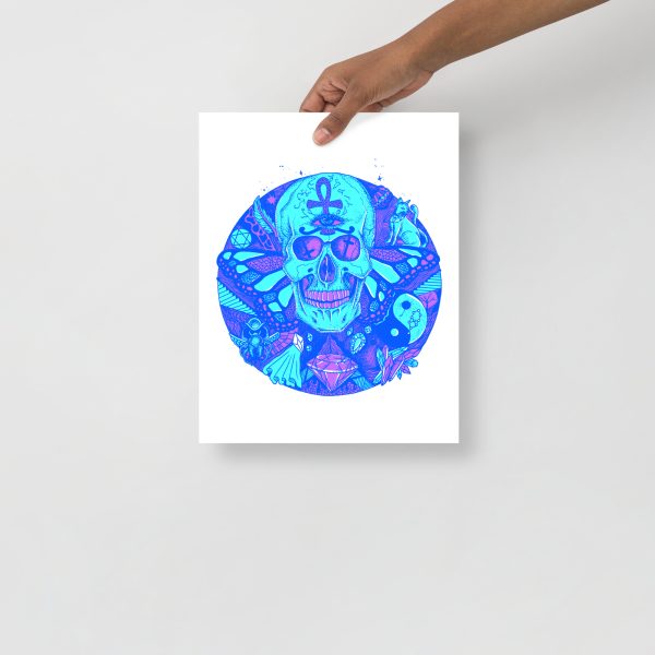 Blue Art Print "Blue Circle of Humanity" Blue Drawing Art - Image 2