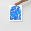 Blue Art Print "Abstract Wave of Thoughts 3" Blue Drawing Art - Image 2