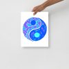 Blue Art Print "Abstract Yin Yang" Blue Drawing Art - Image 2