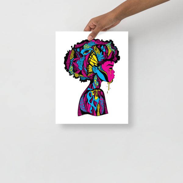 CMYK Pink Afrocentric Art Print "Beautiful Mind" Afrocentric Wall Art - Image 2