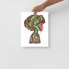 Pink and Green Afrocentric Art Print "Beautiful Mind" Afrocentric Wall Art - Image 2