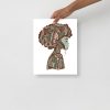 Sage Green Afrocentric Art Print "Beautiful Mind" Afrocentric Wall Art - Image 2
