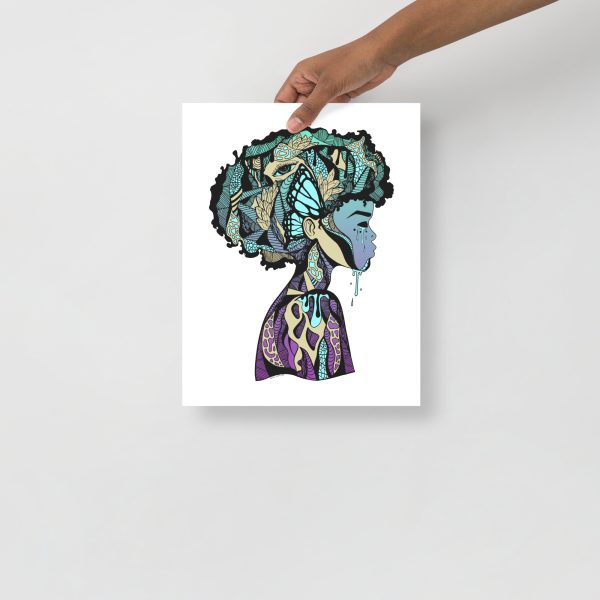 Purple Afrocentric Art Print "Beautiful Mind" Afrocentric Wall Art - Image 2