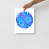 Blue Skull Artwork "Skull and Dreamcatcher Circle" Skull Drawing - Image 2