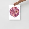 Peach Skull Artwork "Skull and Dreamcatcher Circle" Skull Drawing - Image 2