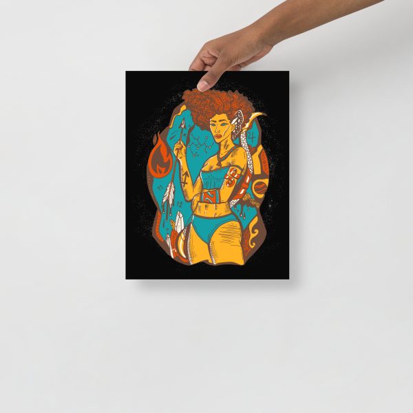 Cafe Sagittarius Art “Sagittarius Goddess 1” Sagittarius Drawing - Image 2