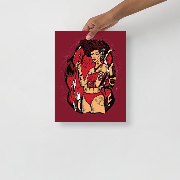 Royal Red Sagittarius Art “Sagittarius Goddess 1” Sagittarius Drawing - Image 2
