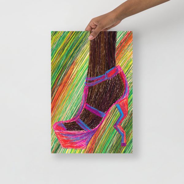 Heels Drawing “Ebony In High Heels” High Heel Art - Image 2