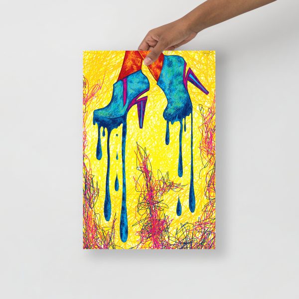 Heels Drawing “Dripping High Heels Abstraction” High Heel Art - Image 2