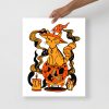 Orange Cat Drawing “Magical Cat of Fortune” Cat Art Print