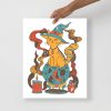 Cafe Cat Drawing “Magical Cat of Fortune” Cat Art Print