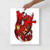 Heart Drawing “Red Light Heart” Anatomical Heart Art Print