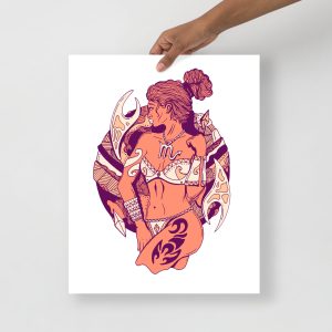 Peach Scorpio Art "Scorpio Beauty" | Scorpio Woman Art