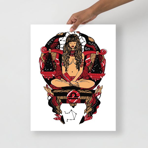 Royal Red Libra Art "Libra Beauty" Libra Drawing