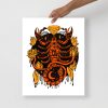 Orange Wall Art Print "Mystic Scorpio Zodiac" Orange Art