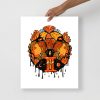 Orange Wall Art Print "Mystic Gemini Zodiac" Orange Art