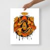 Orange Wall Art Print "Mystic Pisces Motion" Orange Art