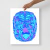 Blue Art Print "Blue Metamophosis Wave of Thoughts" Blue Drawing Art