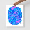 Blue Art Print "Abstract Wave Of Thoughts 2" Blue Drawing Art