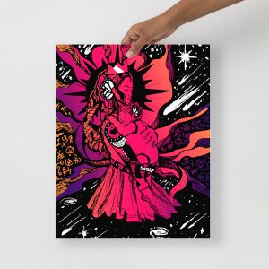 Sunset Mom Art Drawing “Mother of Moon” Art for Mom