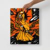Black and Orange Mom Art Drawing “Mother of Moon” Art for Mom