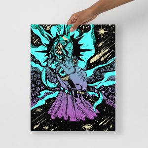 Purple Mom Art Drawing “Mother of Moon” Art for Mom