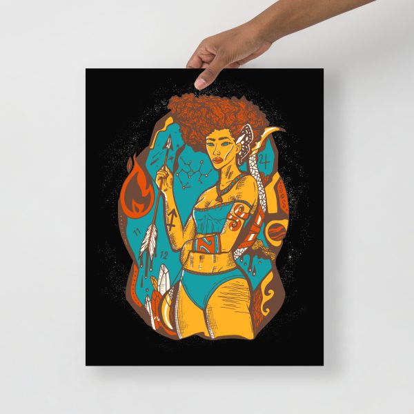 Cafe Sagittarius Art “Sagittarius Goddess 1” Sagittarius Drawing