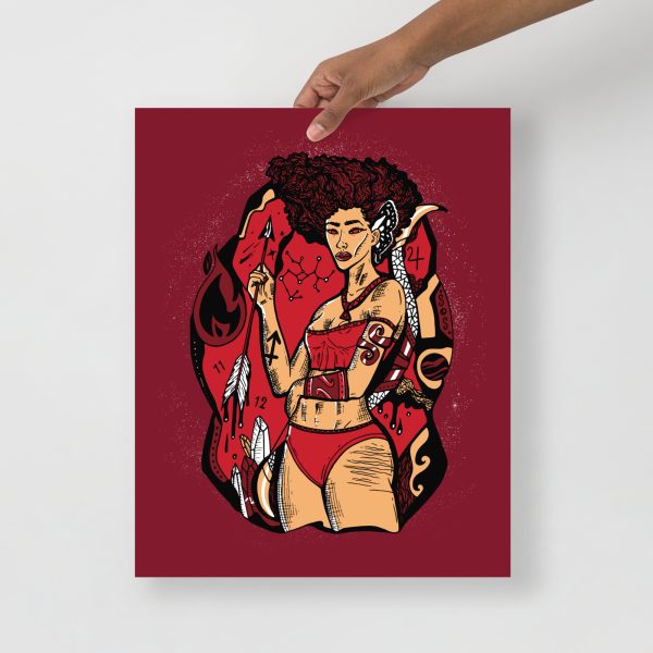 Royal Red Sagittarius Art “Sagittarius Goddess 1” Sagittarius Drawing