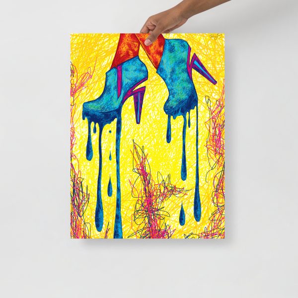 Heels Drawing “Dripping High Heels Abstraction” High Heel Art